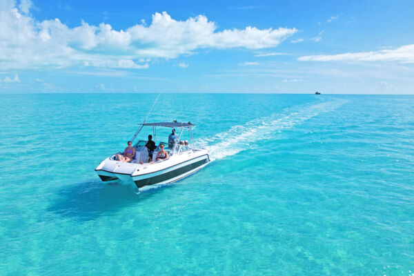 Boat on turquoise water