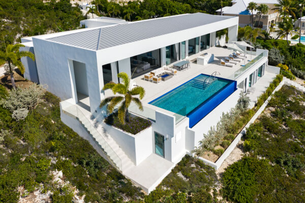 View of Villa Blue Vista and stairs into the ocean