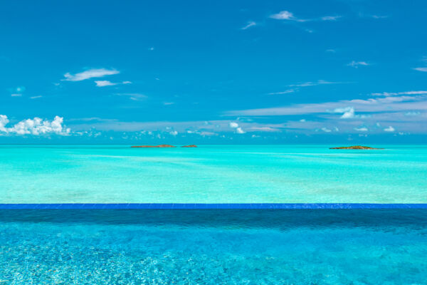 Infinity edge pool overlooking the Caicos Banks