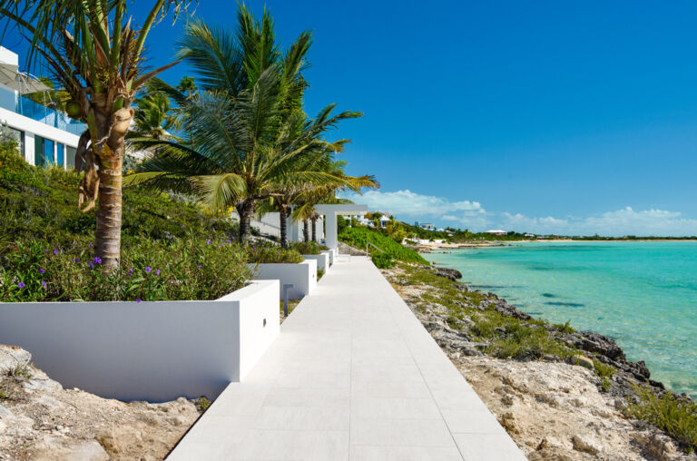 View of Villa Blue Vista and stairs into the ocean