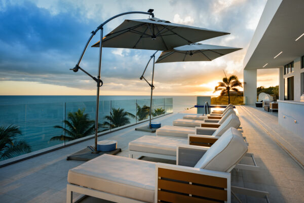 View of Villa Blue Vista and stairs into the ocean