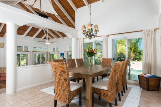 Dining table inside Villa Oceana