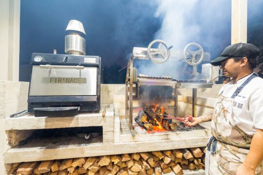 Wood fired smoker in a gourmet restaurant