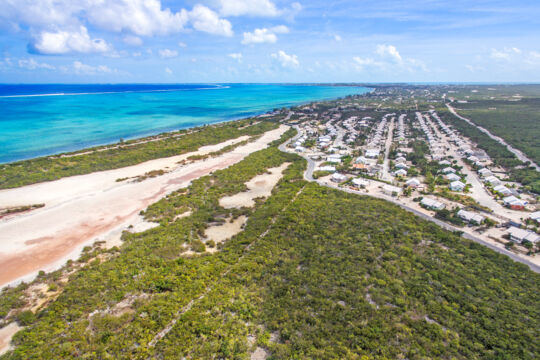 Residential settlement, forest, and coastline at Wheeland, Providenciales
