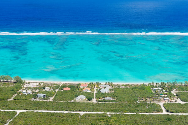 Aerial view of Whitby, Whitby Bay, and the Caicos Barrier Reef