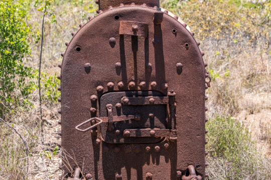 A Victorian-era boiler at Yankee Town in the Turks and Caicos